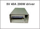 l'alimentazione elettrica principale impermeabile del driver di 5V 40A 200W ha condotto il trasformatore principale adattatore per il pixel principale, luce principale del modulo dell'esposizione fornitore